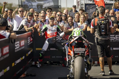 Three podiums for Alex Lowes at Magny-Cours with the new Bimota project