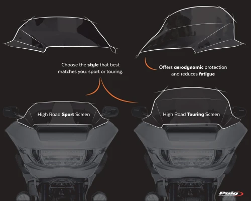PUIG launches the new HIGH ROAD windshields for V-Twin motorcycles: choose between SPORT and TOURING